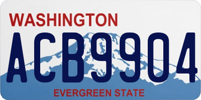 WA license plate ACB9904