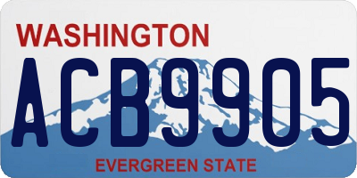 WA license plate ACB9905