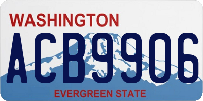 WA license plate ACB9906