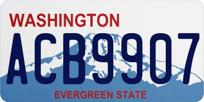 WA license plate ACB9907