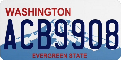 WA license plate ACB9908