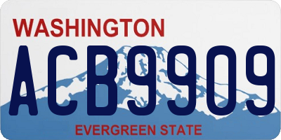 WA license plate ACB9909