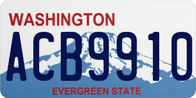 WA license plate ACB9910