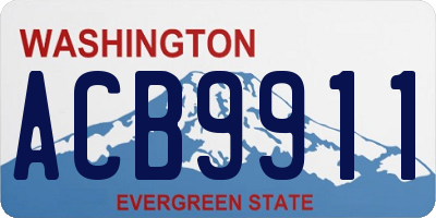 WA license plate ACB9911