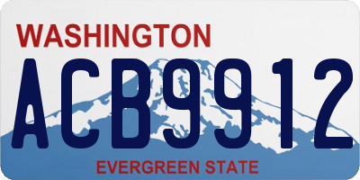 WA license plate ACB9912