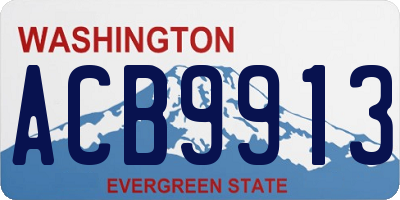 WA license plate ACB9913