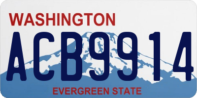 WA license plate ACB9914
