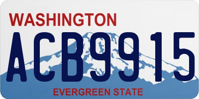 WA license plate ACB9915