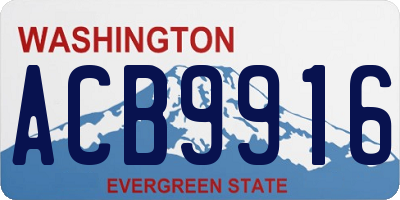 WA license plate ACB9916