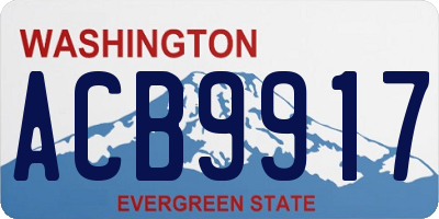 WA license plate ACB9917