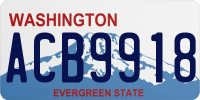 WA license plate ACB9918
