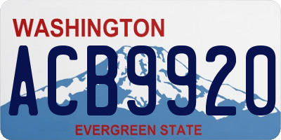 WA license plate ACB9920
