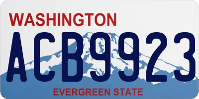 WA license plate ACB9923