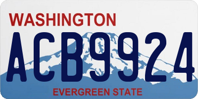 WA license plate ACB9924