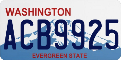 WA license plate ACB9925