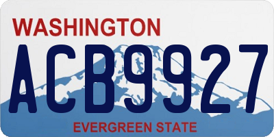 WA license plate ACB9927