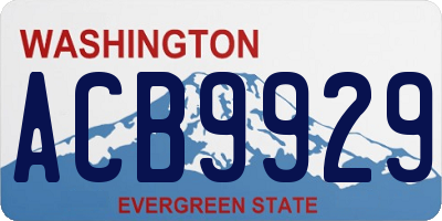 WA license plate ACB9929