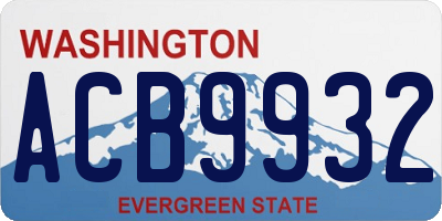 WA license plate ACB9932