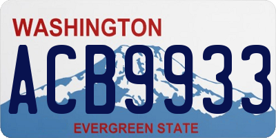 WA license plate ACB9933