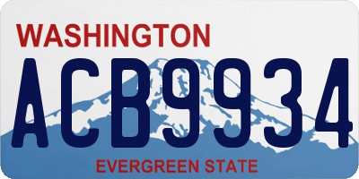 WA license plate ACB9934