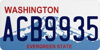WA license plate ACB9935