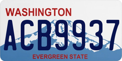 WA license plate ACB9937