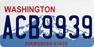 WA license plate ACB9939