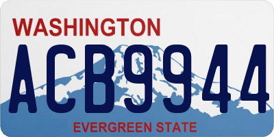 WA license plate ACB9944