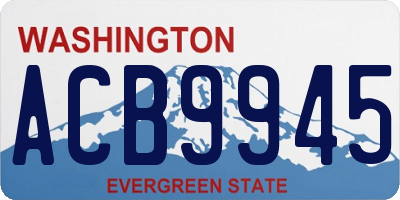 WA license plate ACB9945