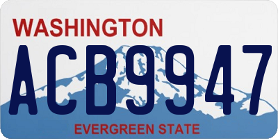 WA license plate ACB9947