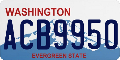 WA license plate ACB9950