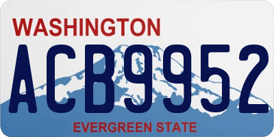WA license plate ACB9952