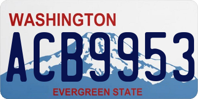 WA license plate ACB9953