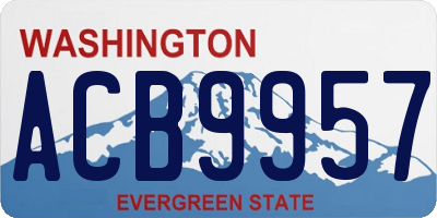 WA license plate ACB9957