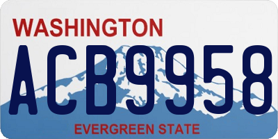 WA license plate ACB9958