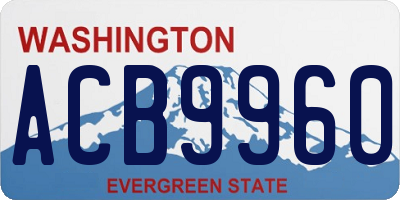 WA license plate ACB9960