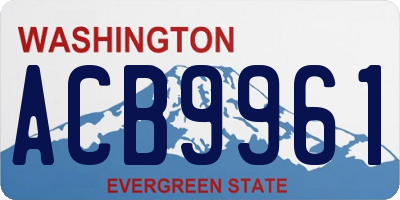 WA license plate ACB9961