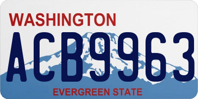 WA license plate ACB9963