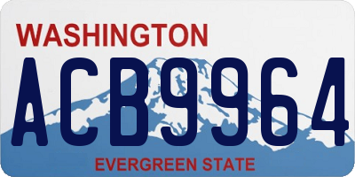 WA license plate ACB9964
