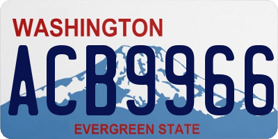 WA license plate ACB9966