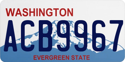 WA license plate ACB9967