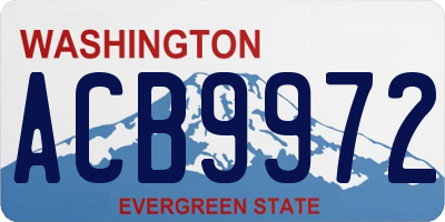 WA license plate ACB9972