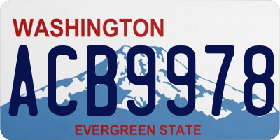 WA license plate ACB9978