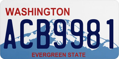 WA license plate ACB9981