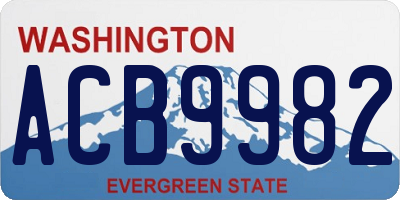 WA license plate ACB9982