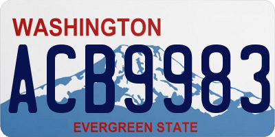 WA license plate ACB9983