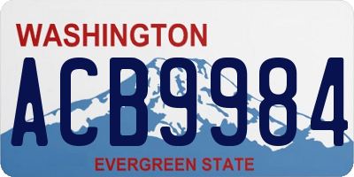 WA license plate ACB9984