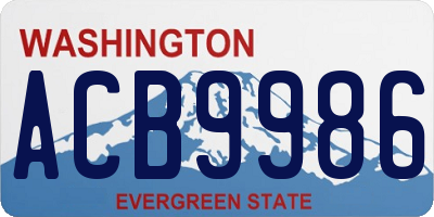 WA license plate ACB9986