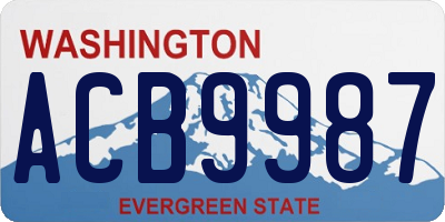 WA license plate ACB9987