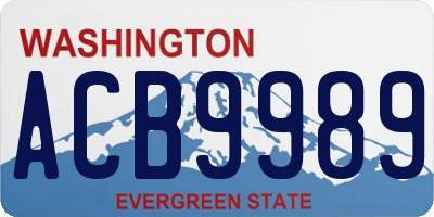 WA license plate ACB9989